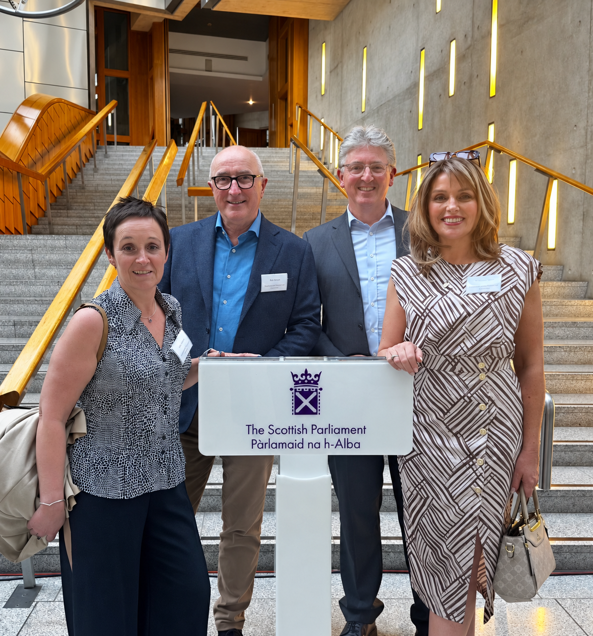 Mary Ann and business colleagues at the Scottish Parliament